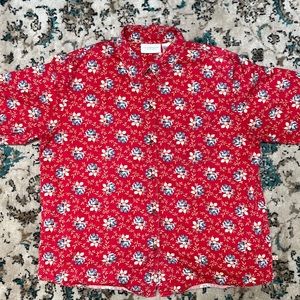 Liz Claiborne Vintage Red Floral Shirt